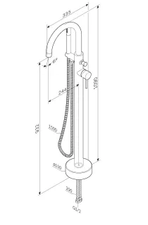 Смеситель Am.Pm Sense F7514100 для ванны и душа отдельностоящий